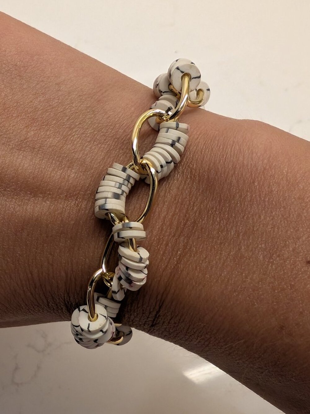 Erimish White Gold Link Magnetic Bracelet 7" Boutique Jewelry